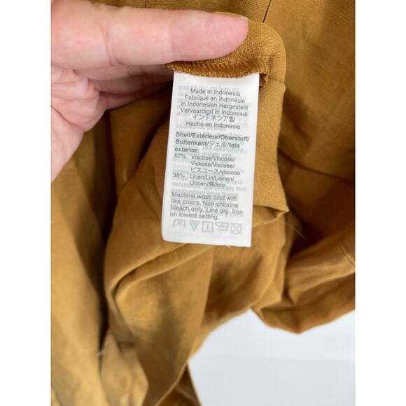 Madewell Linen Blend‎ Dolman-Sleeve Midi Dress Sz 0 Classic Minimalist Neutral - Picture 6 of 6